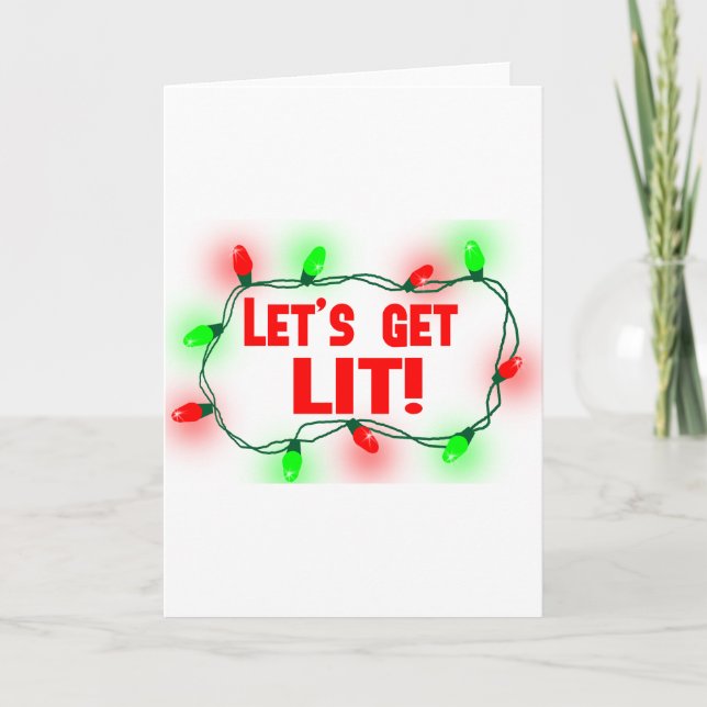 lets get lit holiday card (Front)
