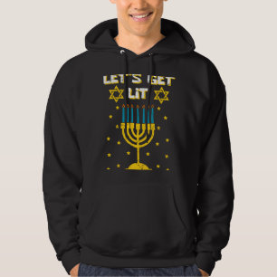 Let's Get Lit Jew and Party Person Hoodie