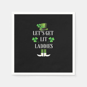 Let's Get Lit Laddies Funny Classic Napkin