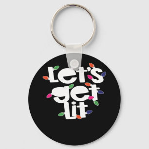 Let's Get Lit Light Bulbs Classic Keychain