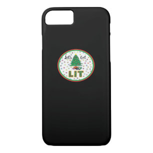 Let's Get Lit Lit For Christmas Funny Christmas Cl Case-Mate iPhone Case