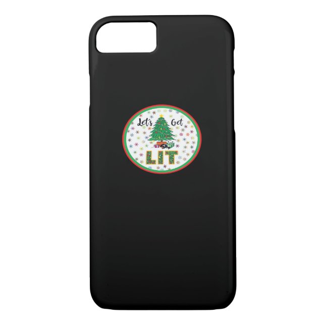 Let's Get Lit Lit For Christmas Funny Christmas Cl Case-Mate iPhone Case (Back)