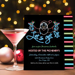 Let's get lit Neon Santa Christmas Cocktail Party Invitation<br><div class="desc">This Christmas "Let's get Lit"! Features a neon sign with Santa holding holiday martini cocktails. Neon coloured bars on the back. Great for a Holiday Christmas cocktail party! To make more changes go to Personalize this template. On the bottom you’ll see “Want to customize this design even further? Click on...</div>