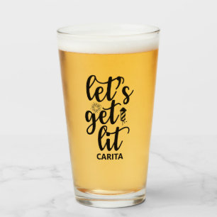 Let's Get Lit Personalized Glass Cup