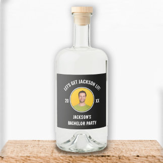 Let's Get Lit Photo Bachelor Party  Liquor Bottle Label