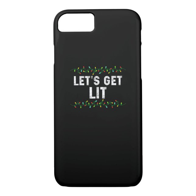 Let's Get Lit Pyjamas Funny Cute Lights Christmas  Case-Mate iPhone Case (Back)
