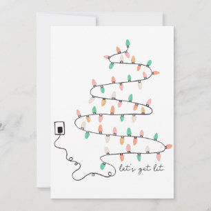 Lets Get Lit Quote Christmas Holiday Card