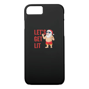 Let's Get Lit Santa Funny Christmas Case-Mate iPhone Case