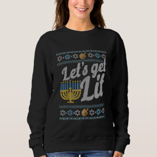 Lets Get Lit Shirt Ugly Hanukkah Channukah