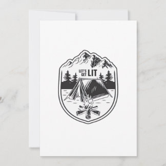 Let's Get Lit Tents Camping Classic Holiday Card