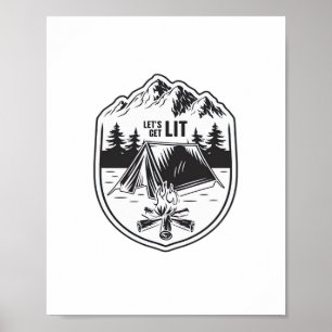 Let's Get Lit Tents Camping Classic Poster