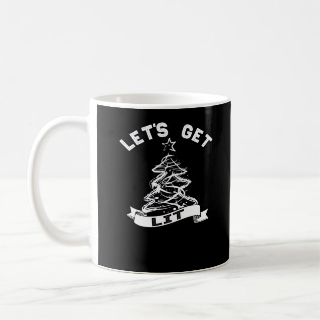 Let's Get Lit This Christmas Funny Humour Quote Fo Coffee Mug (Left)