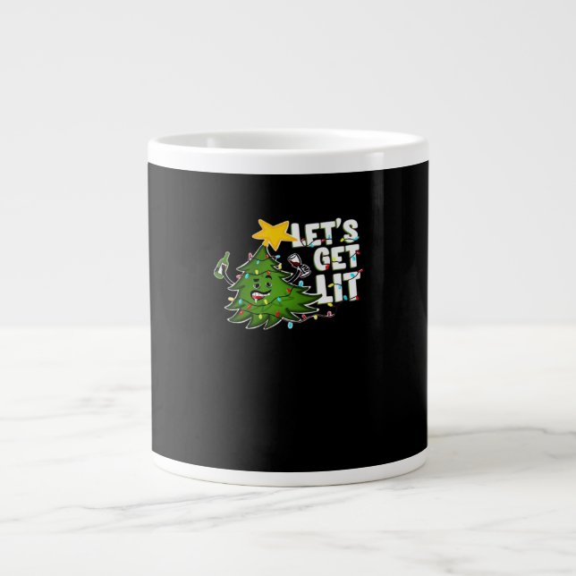 Let's Get Lit Tipsy Christmas Tree Classic Large Coffee Mug (Front)