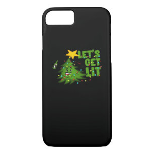 Let's Get Lit Tipsy Christmas Tree Funny Essential Case-Mate iPhone Case