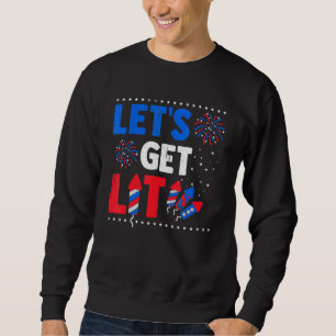 Lets Get Lit Usa Flag 4th Of July Fireworks Pyrote Sweatshirt