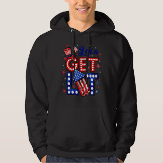 Let's Get Lit Vintage Fireworks 4th Of July Indepe Hoodie