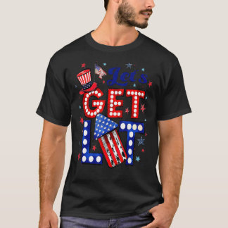 Let's Get Lit Vintage Fireworks 4th Of July Indepe T-Shirt