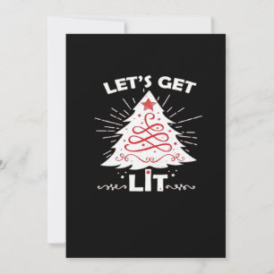 Let's Get Lit - White Essential Holiday Card