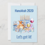 Let's Get Lit Wine Lover Hanukkah 2020 Holiday Card<br><div class="desc">This design was created though digital art. It may be personalized in the area provided by changing the photo and/or text. Or it can be customized by choosing the click to customize further option and delete or change the colour the background, add text, change the text colour or style, or...</div>