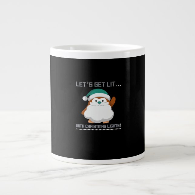 Let's Get Lit… With Christmas Lights! Christmas Cl Large Coffee Mug (Front)
