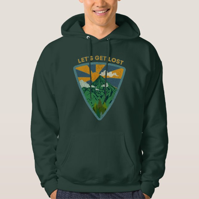 Let's get lost vintage hiking hoodie (Front)