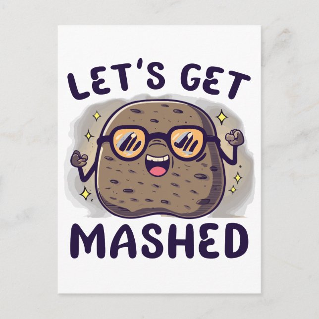 Let's Get Mashed Potato Postcard (Front)