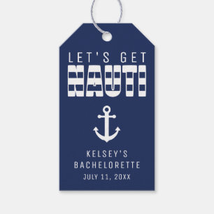 Let's Get Nauti Blue Bachelorette Party Favour Gift Tags