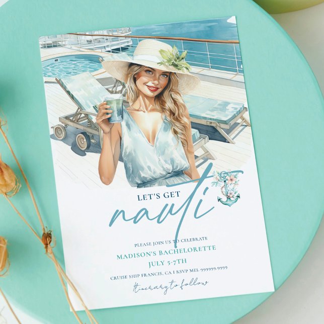 Let's get Nauti Cruise Bachelorette  Invitation (Creator Uploaded)