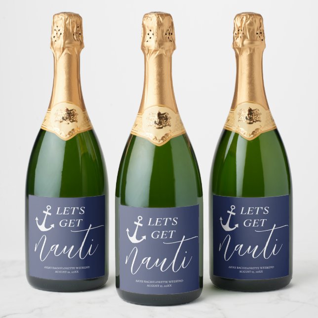 Let's Get Nauti Wine & Sparkling Wine Label (Bottles)