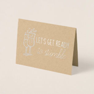 Let's Get Ready To Stumble Funny Bridesmaid Foil Card