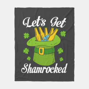 Lets Get Shamrocked St Patricks Day Fleece Blanket