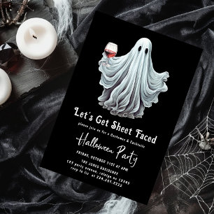 Let's Get Sheet Faced Adult Halloween Party Invitation