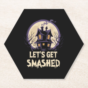 Let's Get Smashed Halloween Paper Coaster