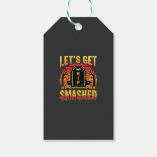 Lets Get Smashed Halloween Pumpkin Graveyard Gift Tags