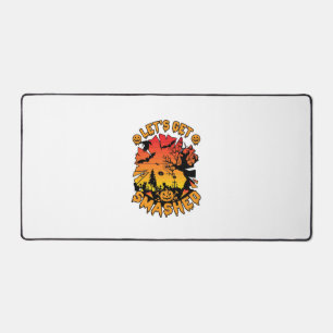 Lets Get Smashed Halloween Pumpkin Spooky Tree Bat Desk Mat