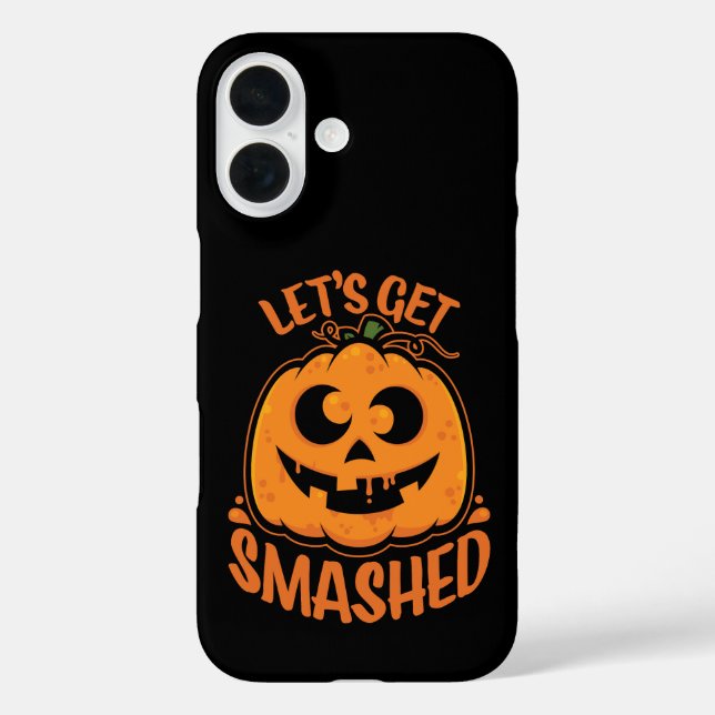 Let's Get Smashed Tipsy Halloween Jack-O’-Lantern Case-Mate iPhone Case (Back)