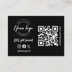 Let's get social logo Social Media website QR code Business Card