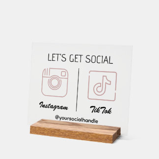 Let's Get Social Media Marketing Acrylic Sign