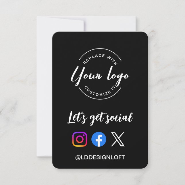 Let's Get Social Media website Custom logo QR code Invitation (Front)