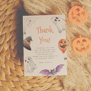 Let's Get Spooky Cute Halloween Birthday Thank You Card