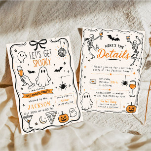 Lets Get Spooky cute Kids Halloween Party Invitation