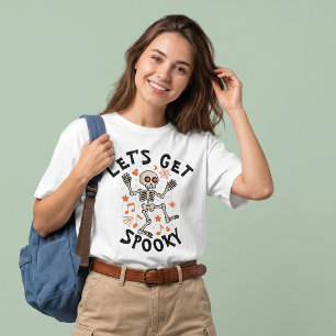 Let's Get Spooky Dancing Skeleton Halloween T-Shirt