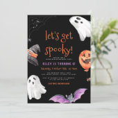 Lets Get Spooky Fun Kids Halloween Birthday Party Invitation (Standing Front)
