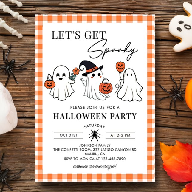 Lets Get Spooky Ghost Halloween Party Invitation (Creator Uploaded)
