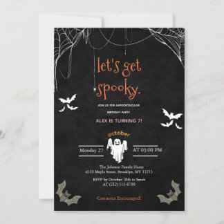 Let's Get Spooky Halloween Any Age Birthday Party Invitation