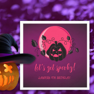 Let's Get Spooky Halloween Any Age Birthday Party Napkin
