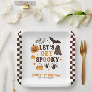 Let's Get Spooky Halloween Birthday  Paper Plate