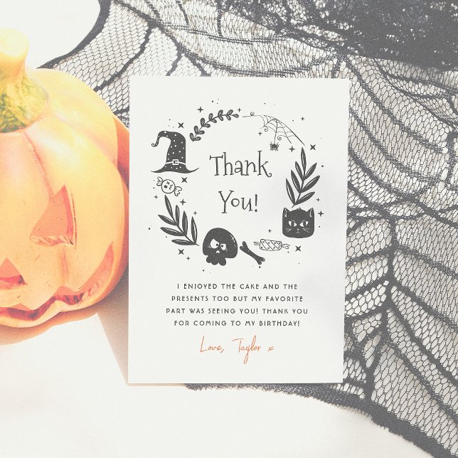 Let's Get Spooky Halloween Birthday Thank You Card (Creator Uploaded)