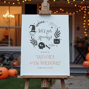 Let's Get Spooky Halloween Birthday Welcome Sign