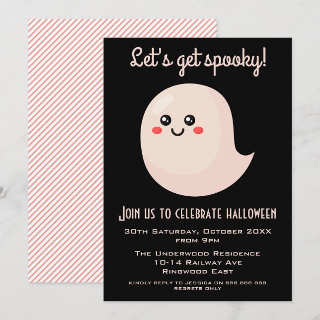LET'S GET SPOOKY HALLOWEEN PARTY INVITATION (Front/Back)